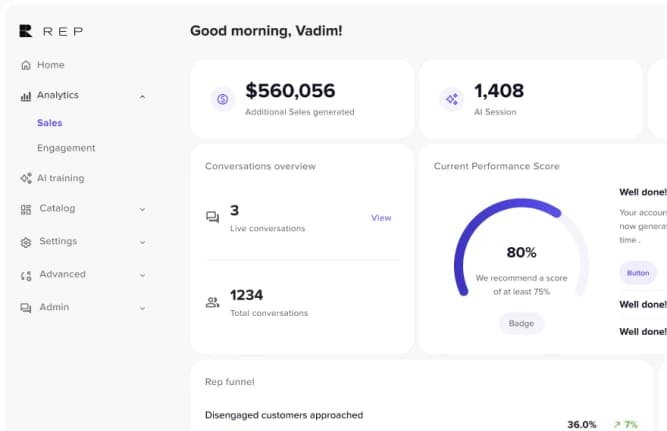 HelloRep product interface preview